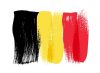 Belgium colorful brush strokes painted flag.